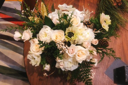 Deck your halls (or counter) with pine, ferns and roses